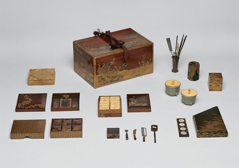 Box and assorted implements for the incense game, Unknown Japanese Mia