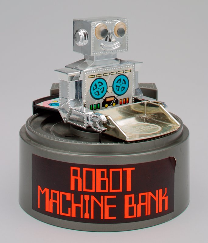 "Robot Machine Bank" mechanical bank, Everlast Toys Mia