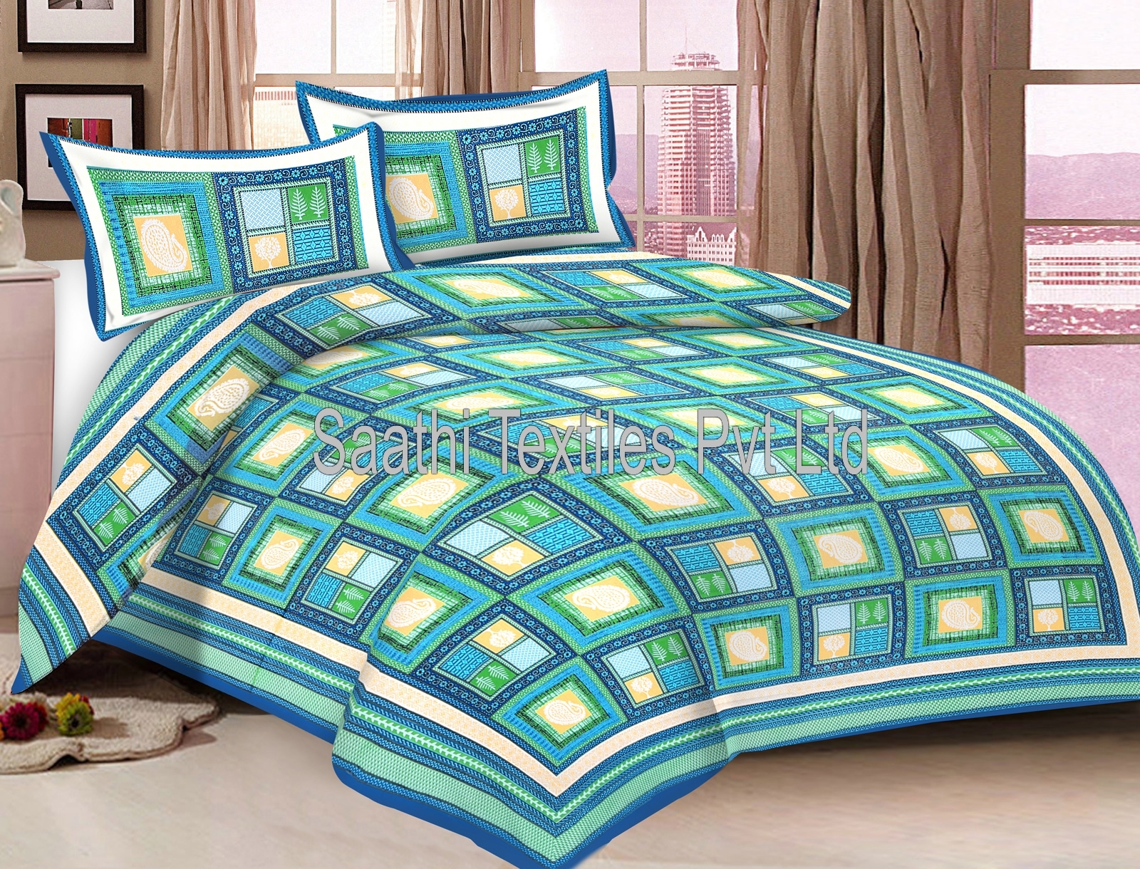 Cotton And Pure Cotton Rajasthani Bed Sheet, Rs 380 /piece Saathi