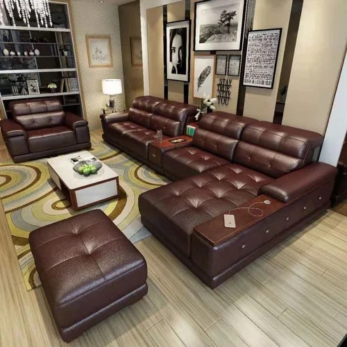 Red and Black Leather Sofa at best price in Kochi ID 20345077048