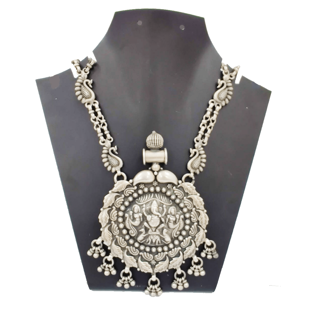 Great Oxidized 925 Sterling Silver Necklace Handmade Jewellery, 1520