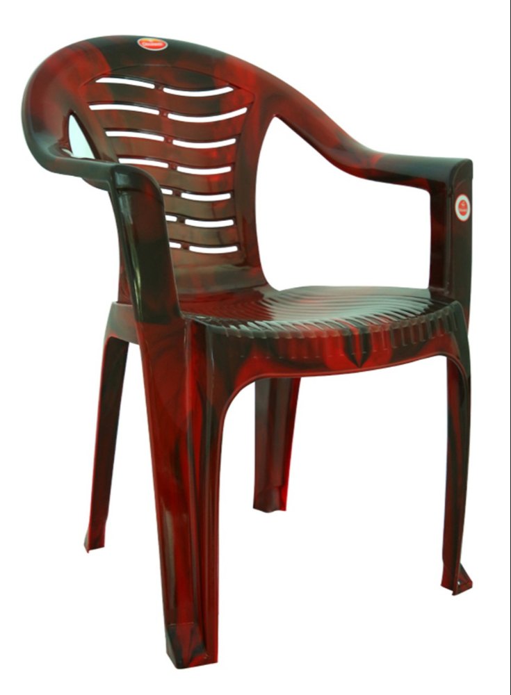 Chairman Brown Plastic Fixed Arm Chair, Friends Poly Plast ID