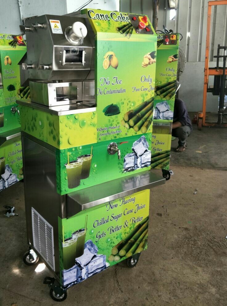 Automatic Sugar Cane Machine With Cooler, Karumbu Juice Machine, Ganna