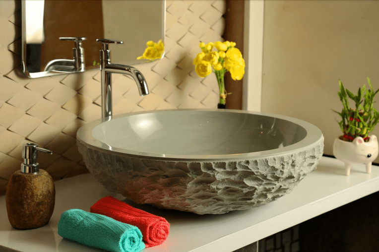 Green Sand Stone Outer Rock Face Wash Basin, Model No. ESW 30 at Rs
