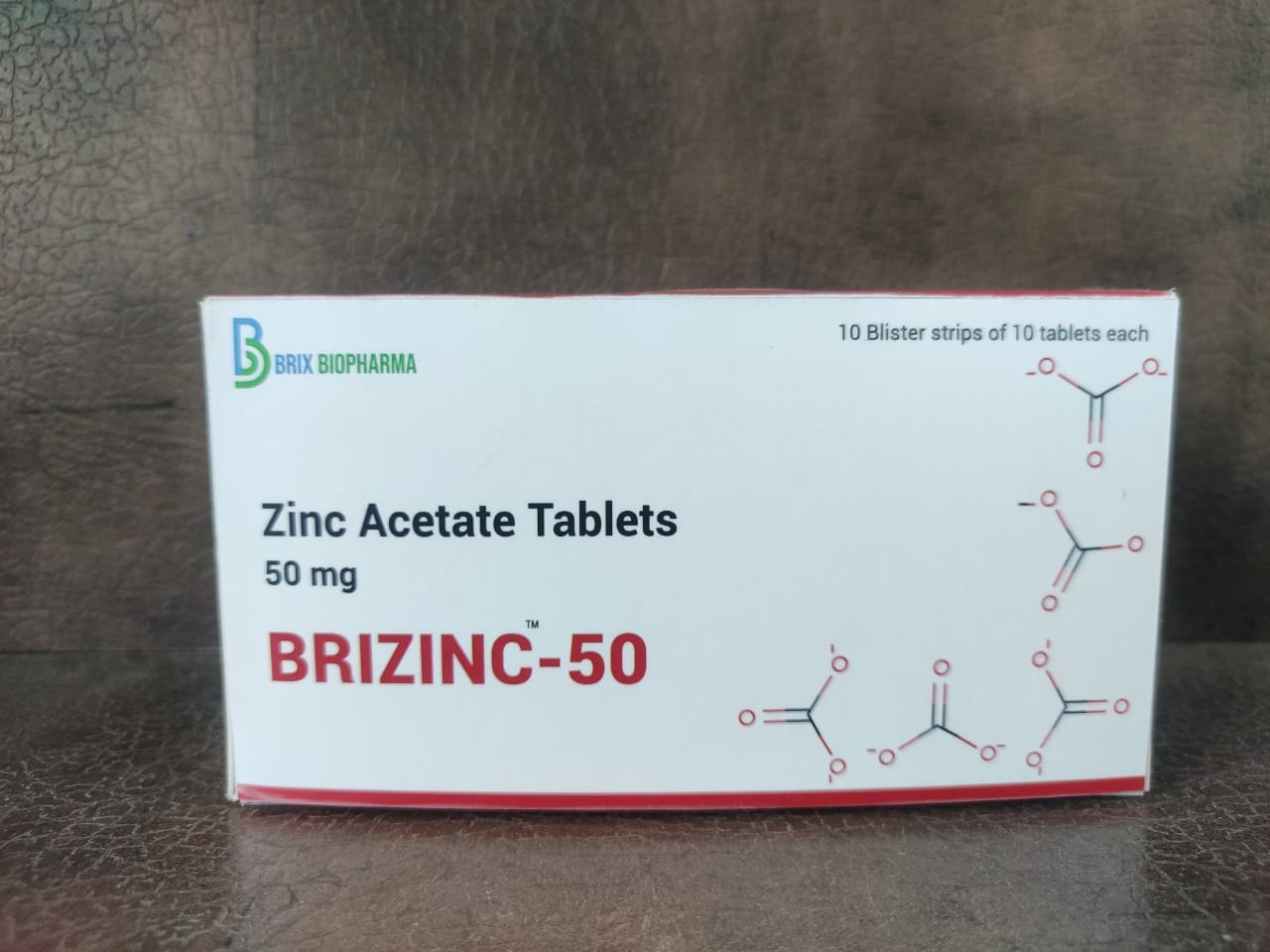 Zinc Acetate Tablet Brizinc50, 50mg, 1 Box 10strip, ID 22491347297