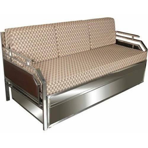 Polished Stainless Steel Sofa Bed, For Home,Office, Size 56 Feet