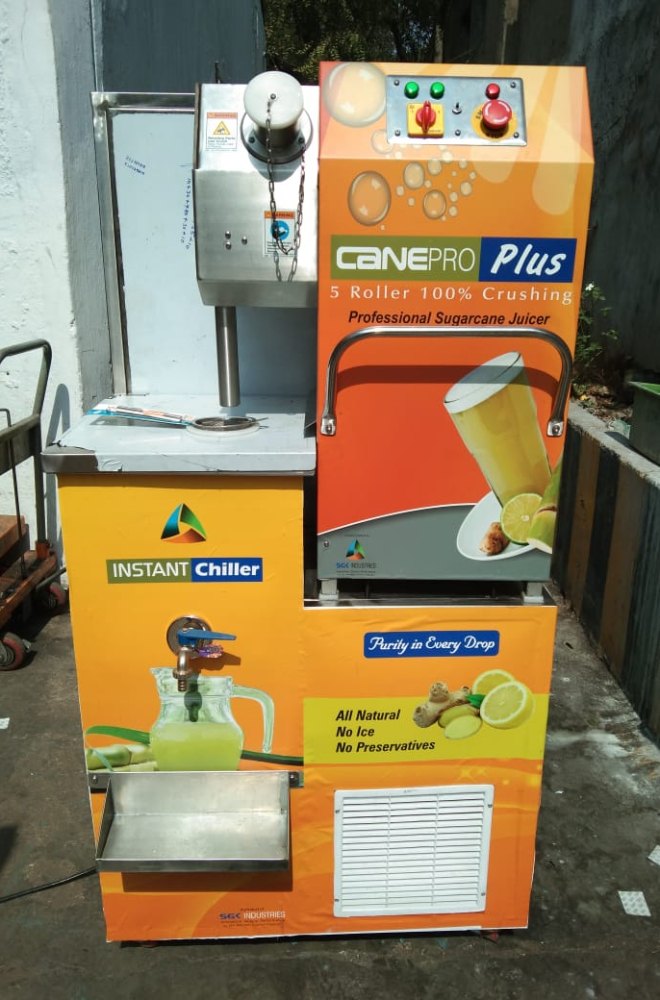 Commercial 5 Roller Sugarcane Juice Machine with Instant Chiller