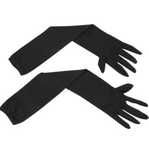 Black Full Sleeve Gloves, Long Glove, Long Cuff Glove, लॉन्ग स्लीव ग्लव