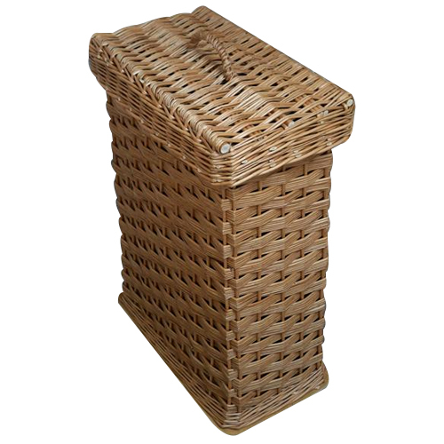 Plain Brown Lidded Rectangular Wicker Laundry Basket, For Household, Rs