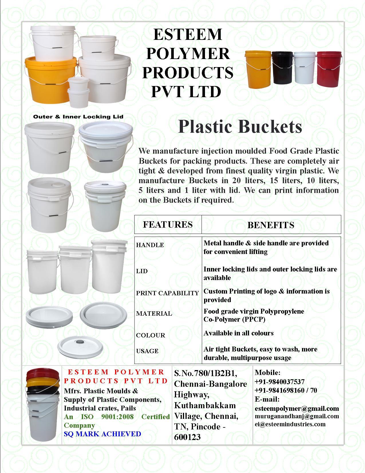 Plastic Bucket, प्लास्टिक की बाल्टी, प्लास्टिक बकेट in Kuthambakkam