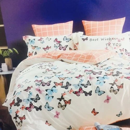 White And Blue Printed Bed Sheets at Rs 700/piece in Surat ID