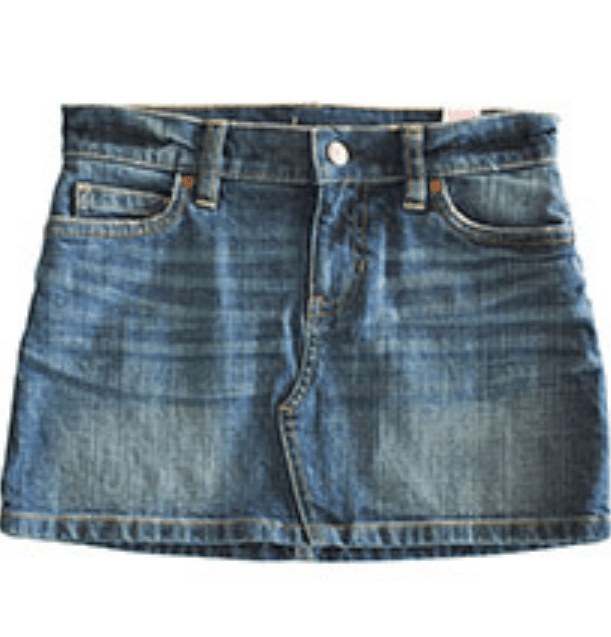Blue Cotton Spandex Children Denim Skirt Style 034, ID 20003527633