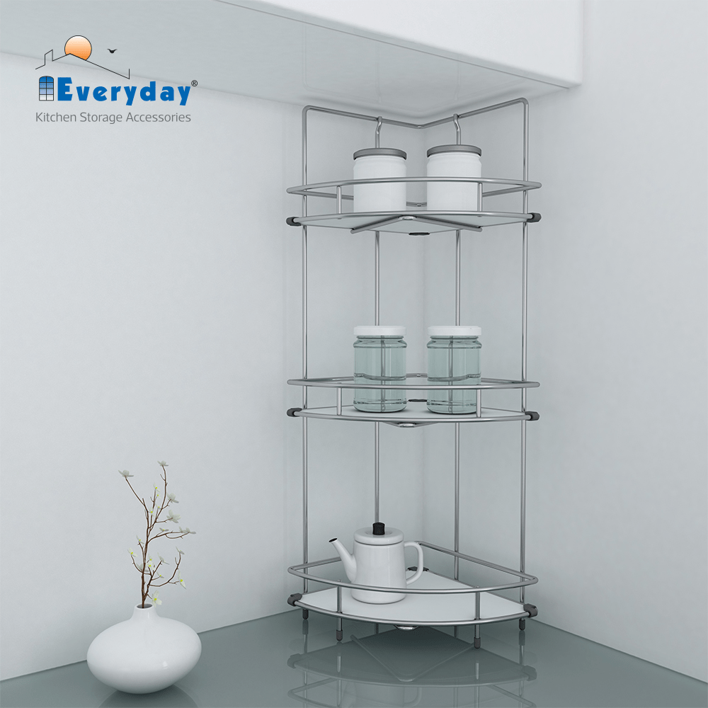 Stainless Steel Portable Corner Rack Solid Base at Rs 2660 in Rajkot