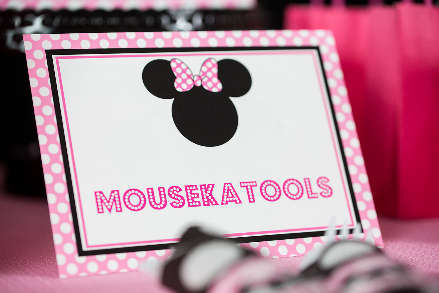 Minnie Mouse Party Signs in Pink 505 Design, Inc