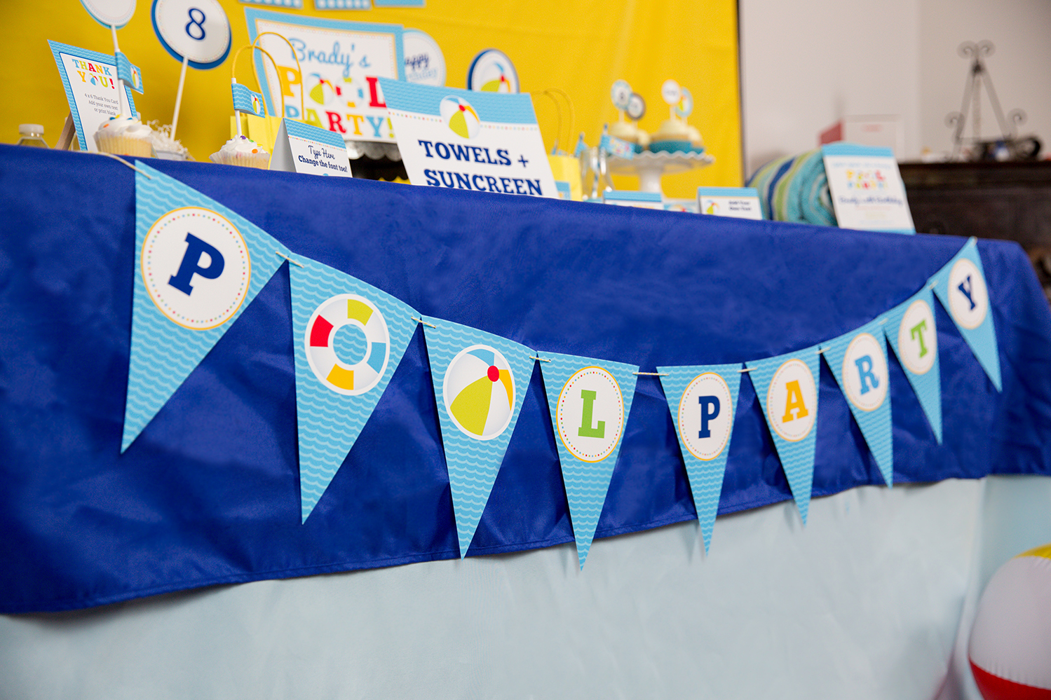Pool Party Banner in Blue 505 Design, Inc