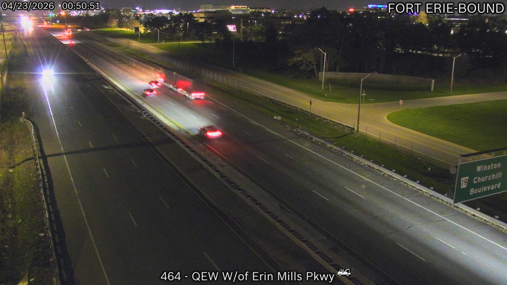 QEW between Winston Churchill Boulevard and Erin Mills Parkway