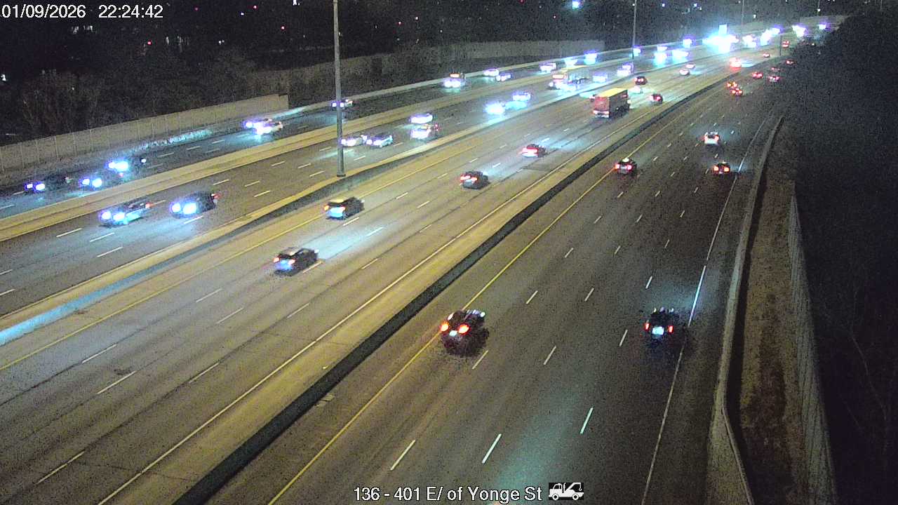 Highway 401 east of Yonge Street Traffic Cam