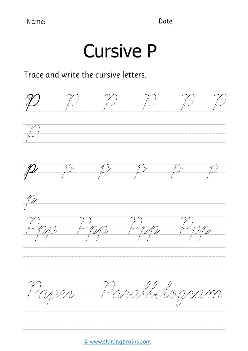 Cursive Lowercase P