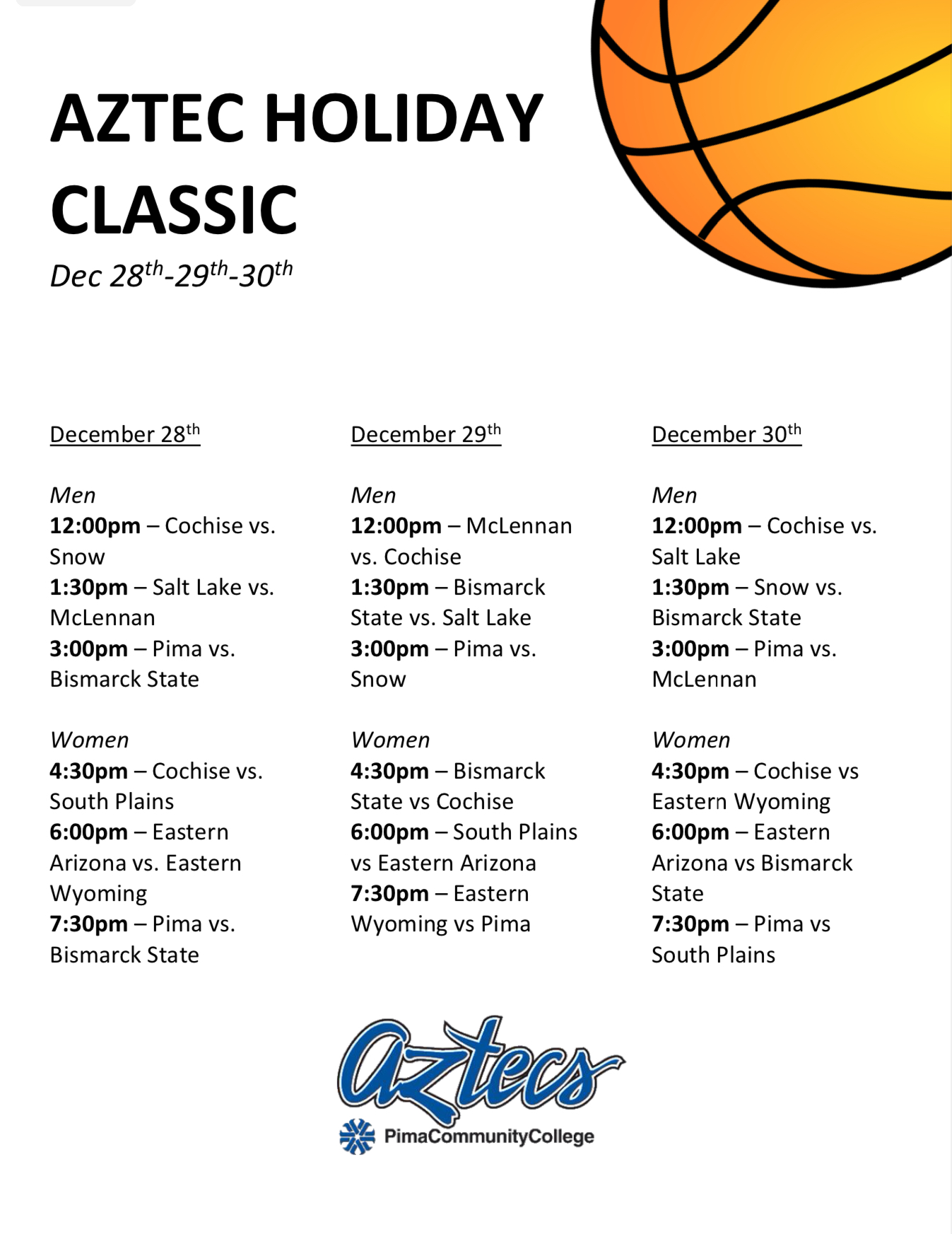 Aztec Classic Basketball Lineup 520 Sports Talk