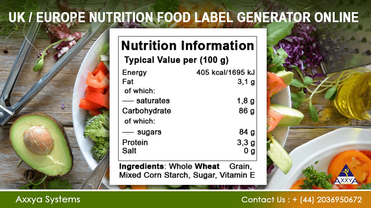 Create Nutrition Label Templates Free Trial UK
