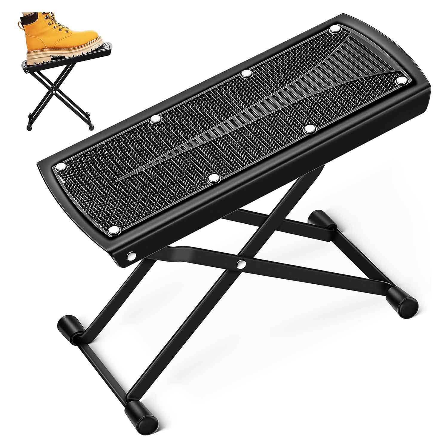 Guitar Foot Stool Stand Black Buy Online 5 Core