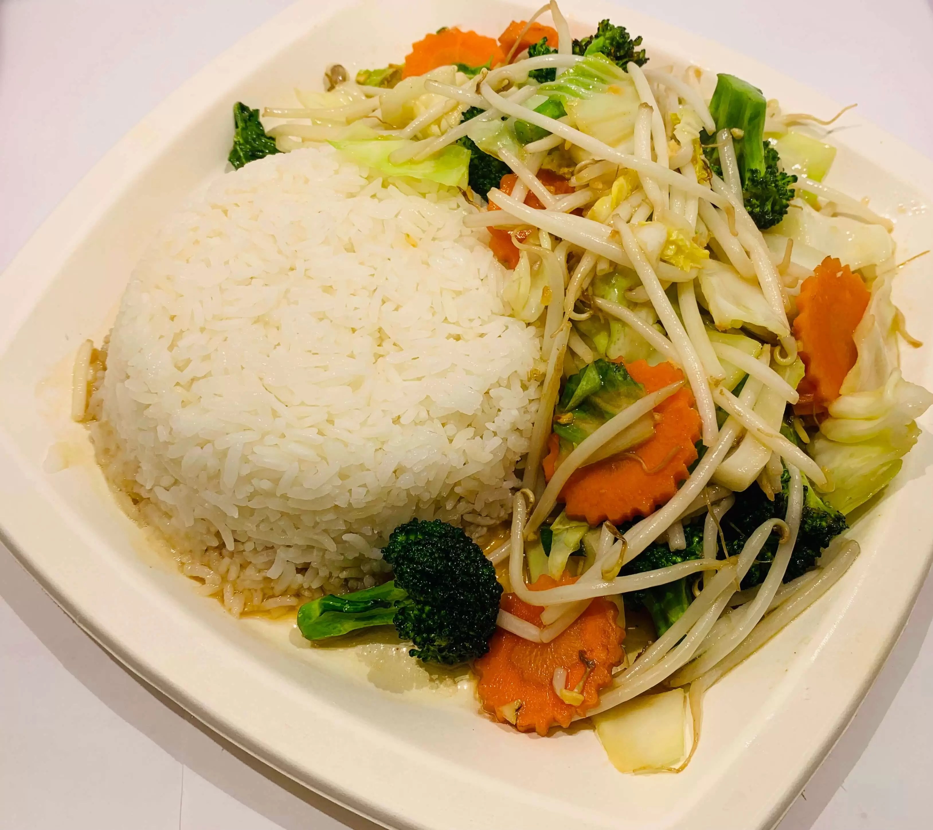 Mixed Vegetable With Steamed Rice 5 Cafe