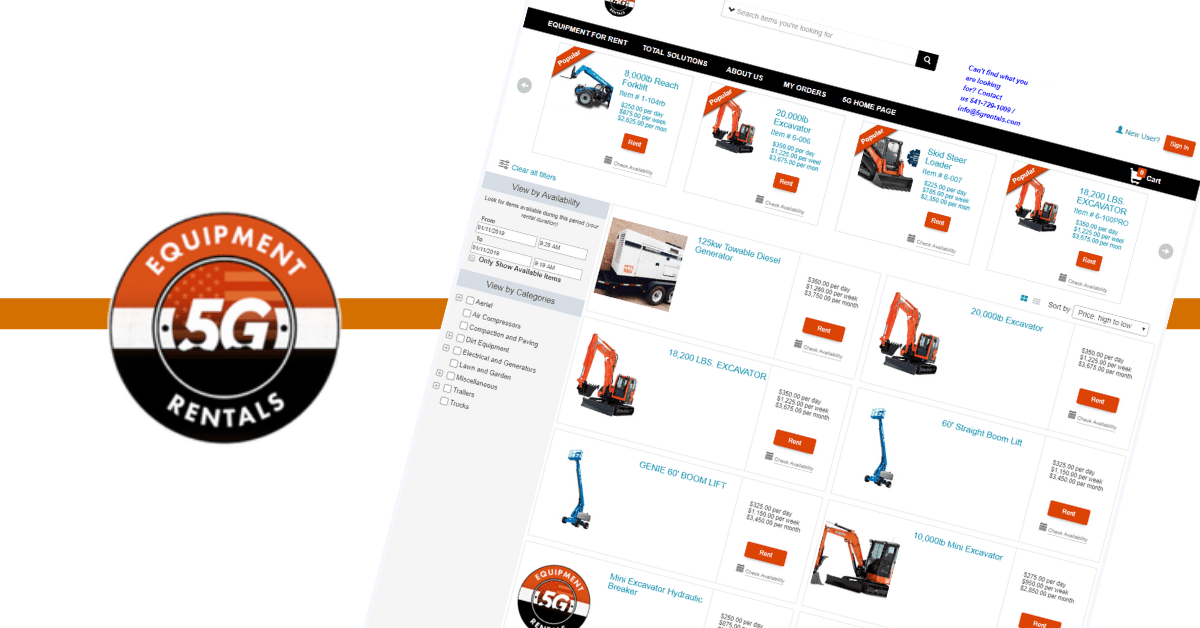 Rent Equipment Online 5G Equipment Rentals in Bend, Oregon