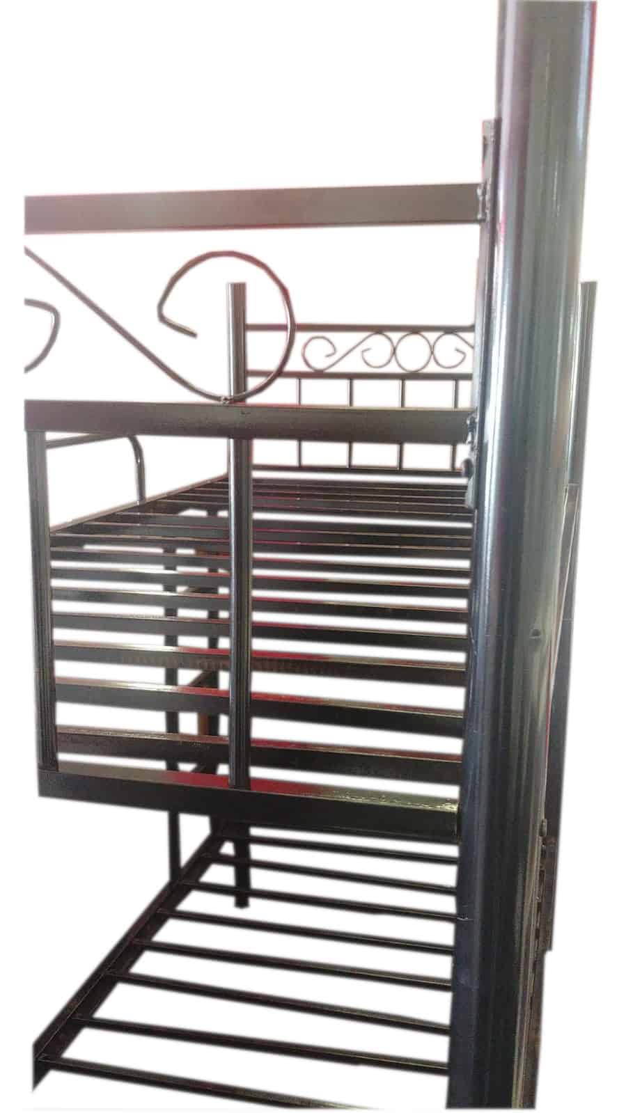 Beds Steel Double Bunk Bed Single top, Double bottom Black for