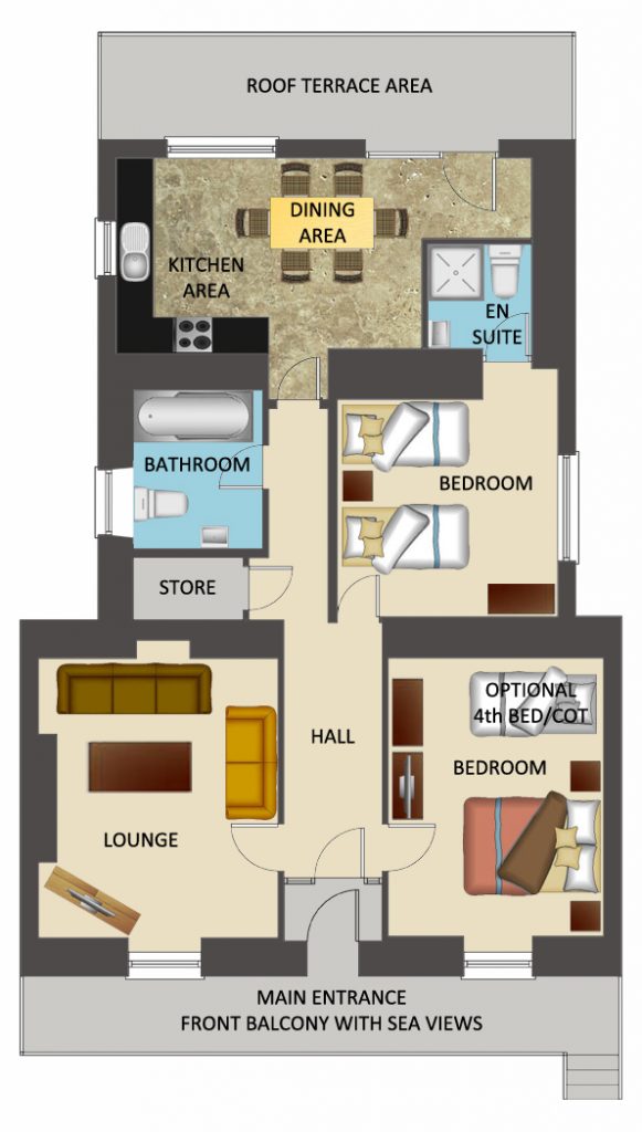 First Floor Apartment 5 Strathallan Isle of Man **** Self Catering Apartments IOM