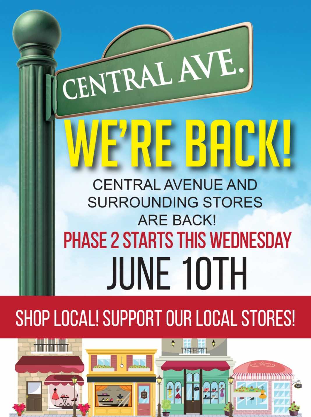 STORES REOPEN Updated Store Hours & Guidelines 5 Towns Central
