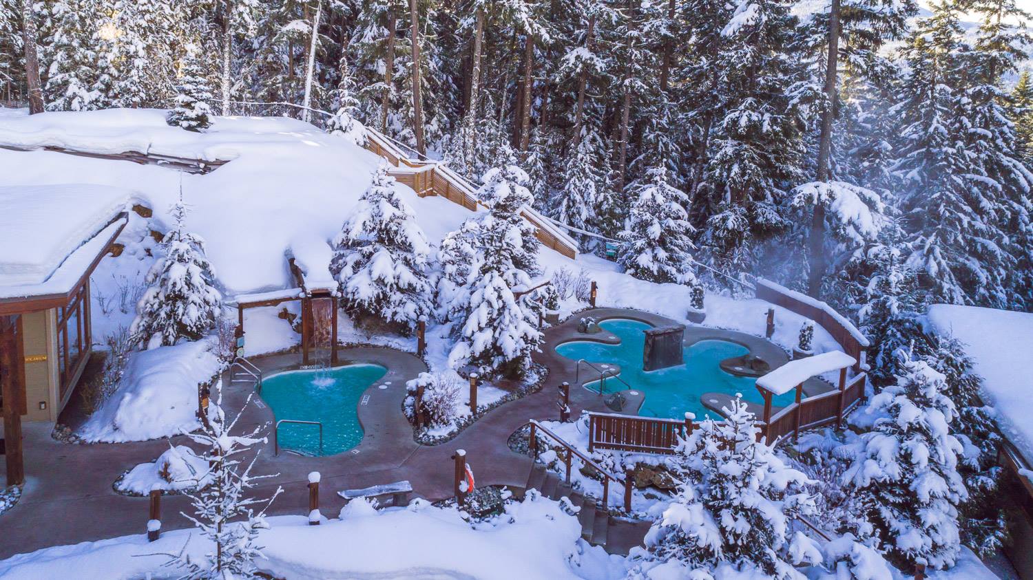 Whistler's Scandinave Spa Sprinkled With Snow Is The