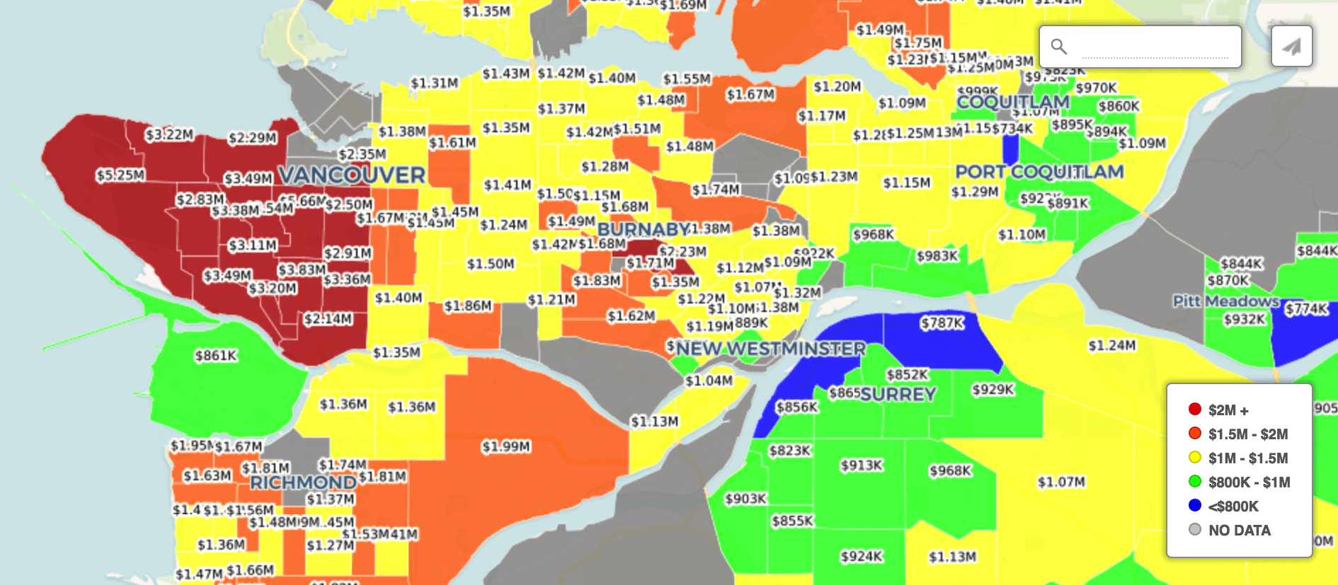 This Vancouver Real Estate Map Highlights Priciest Neighbourhoods
