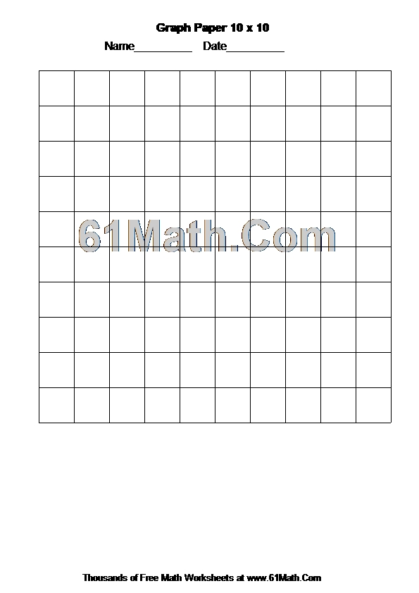 Graph Paper 10 x 10 Create Your Own Math Worksheets