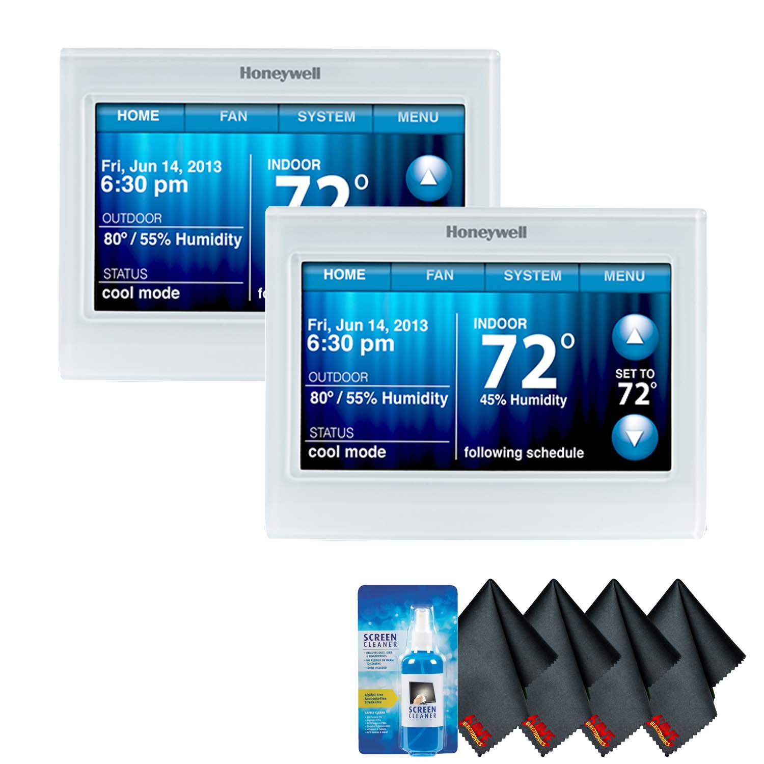 Honeywell TH9320WF5003/U WiFi 9000 Color Touchscreen Thermostat Bundle 2 eBay