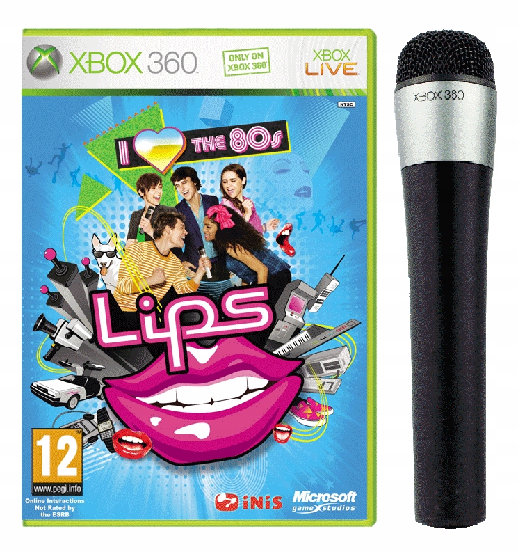 LIPS I LOVE THE 80s KARAOKE XBOX 360 + MIKROFON 7645601972