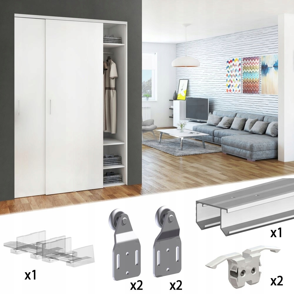 System przesuwny do szafy 2d (max.45kg). Tor 1,8m 7478624723