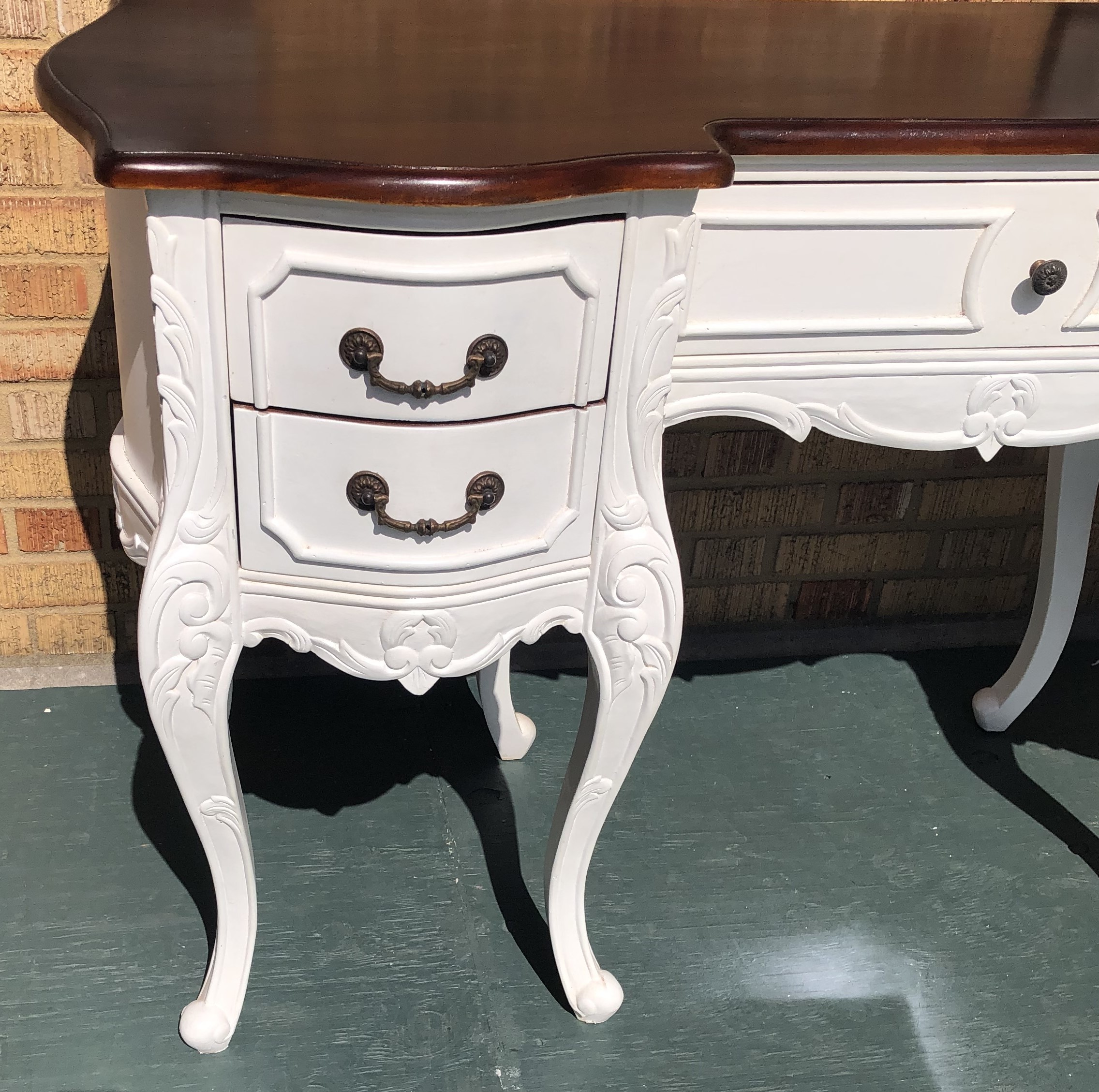 Shabby Chic Primitive White French Vanity Desk Victorian 70 West Main