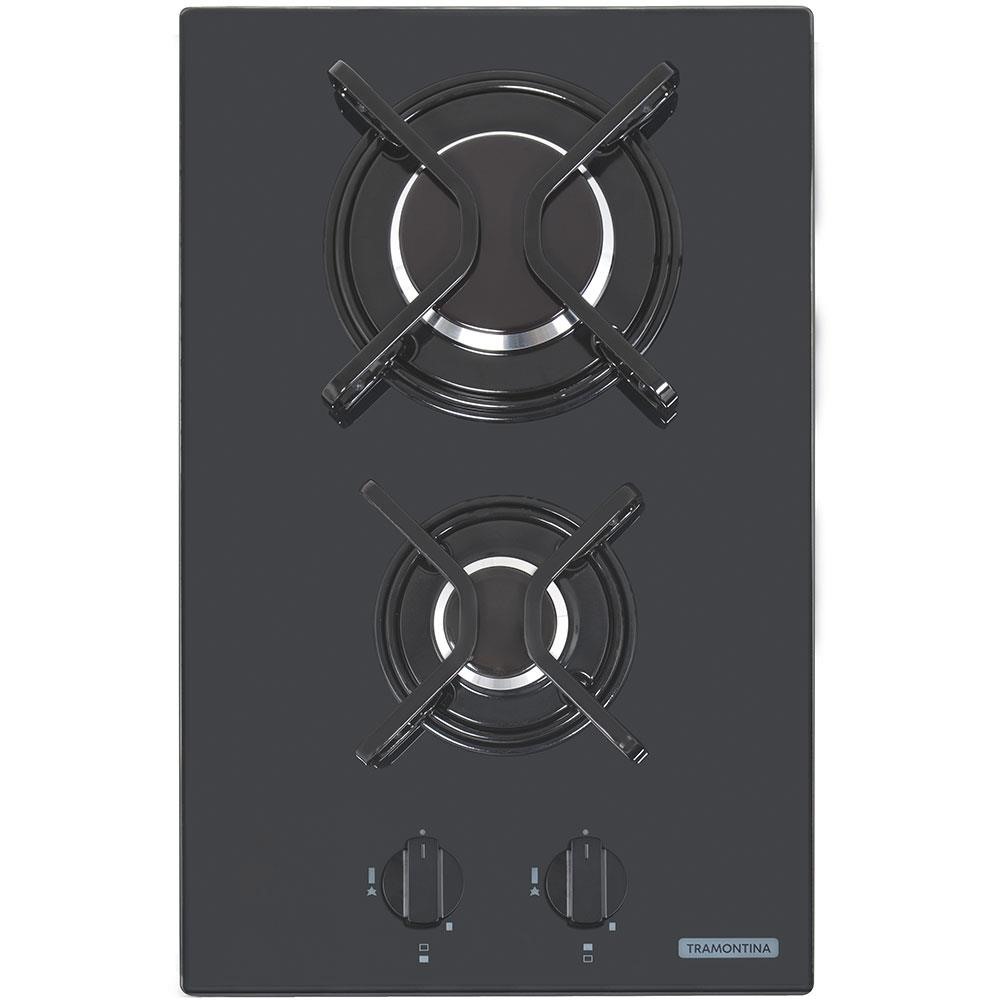 Cooktop a Gás Tramontina Dominó 2GG 30 com Vidro Temperado Preto 2