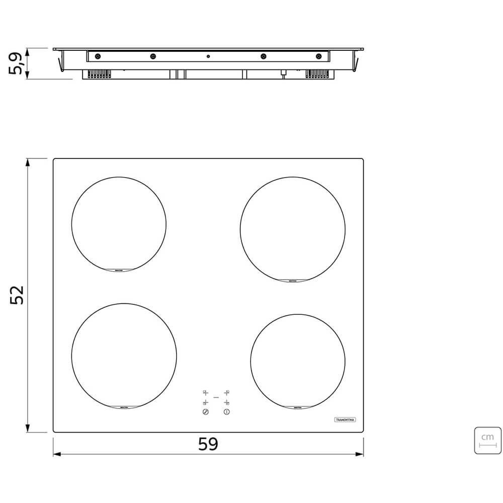 Cooktop por Indução Tramontina Square Basic 4 Bocas 4EI 60 220V