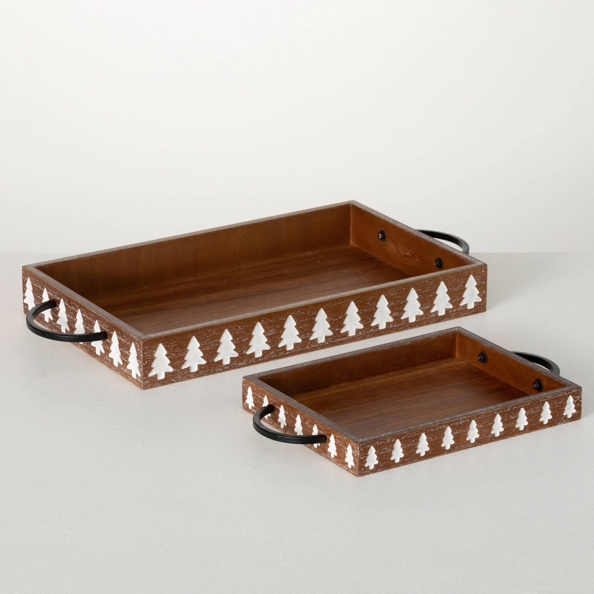 Pine Tree Wood Serving Trays 785 DECOR