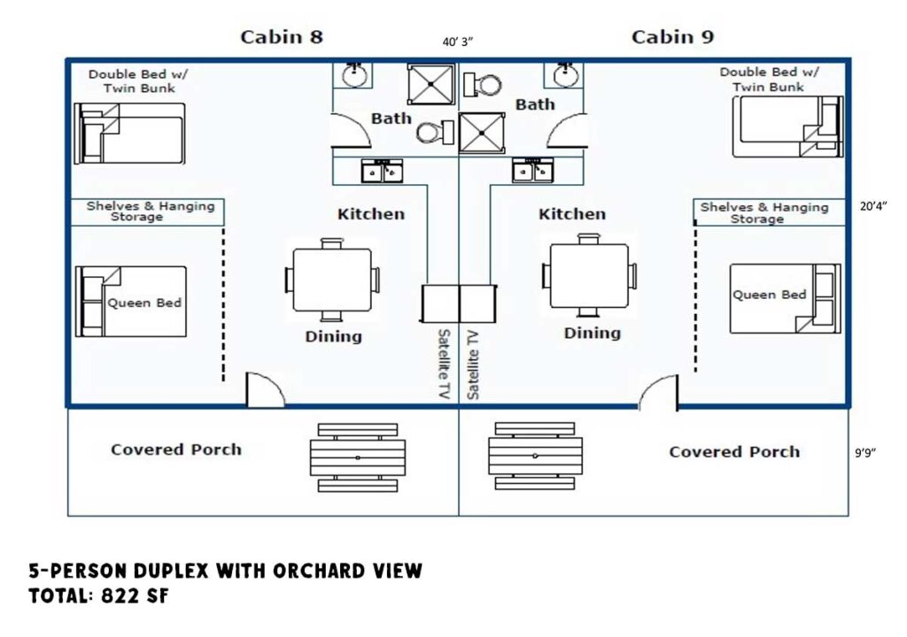 5Person Duplex 7 Bluff Cabins