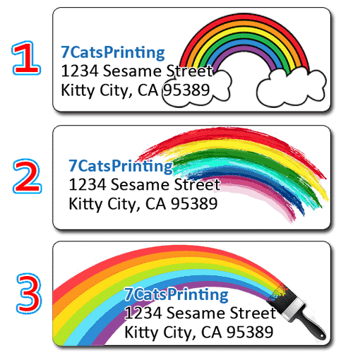 Colorful Rainbow Return Address Labels