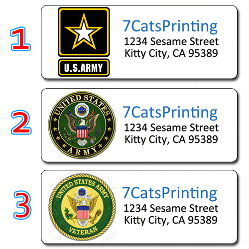 United States Army Return Address Labels 7 Cats Printing