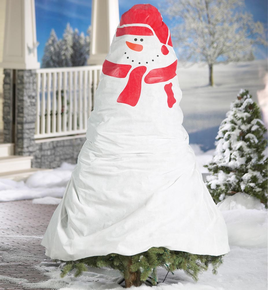 Snowman Design Outdoor Bush And Shrub Cover Bag Christmas
