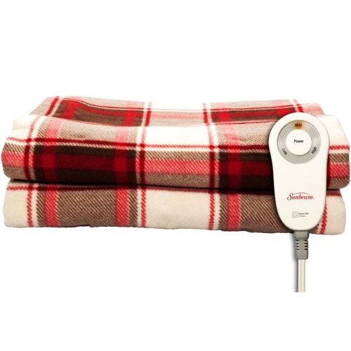 Heated Red Blanket Warm Electric Christmas
