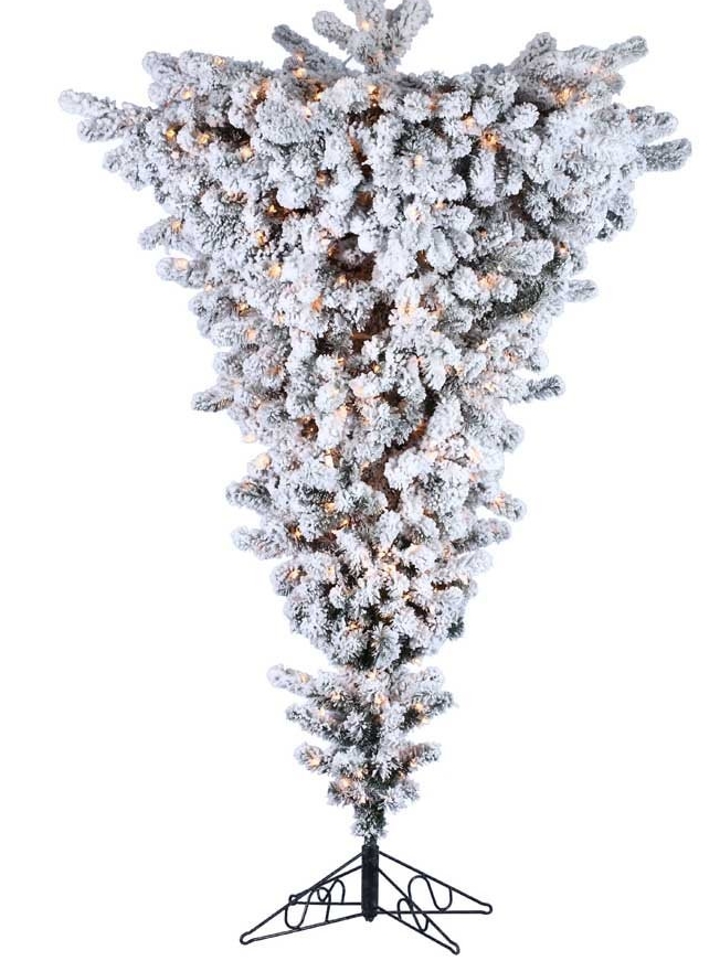 7.5′ PreLit Flocked Upside Down Tree Christmas