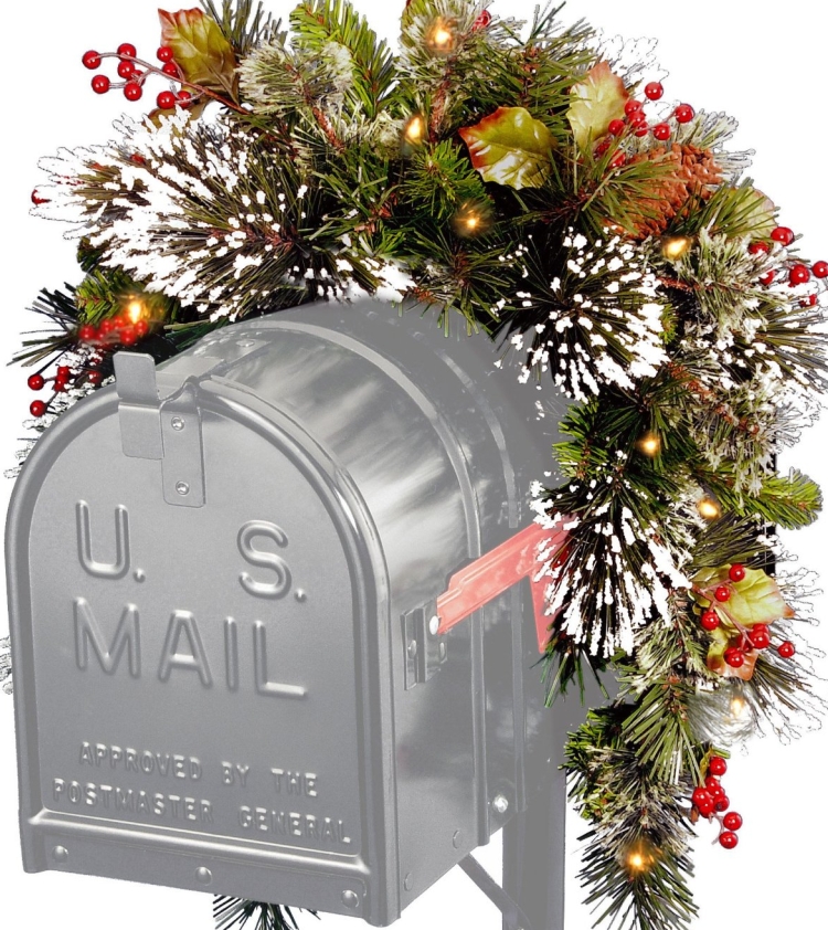 Pine Collection Mailbox LED Lights Christmas