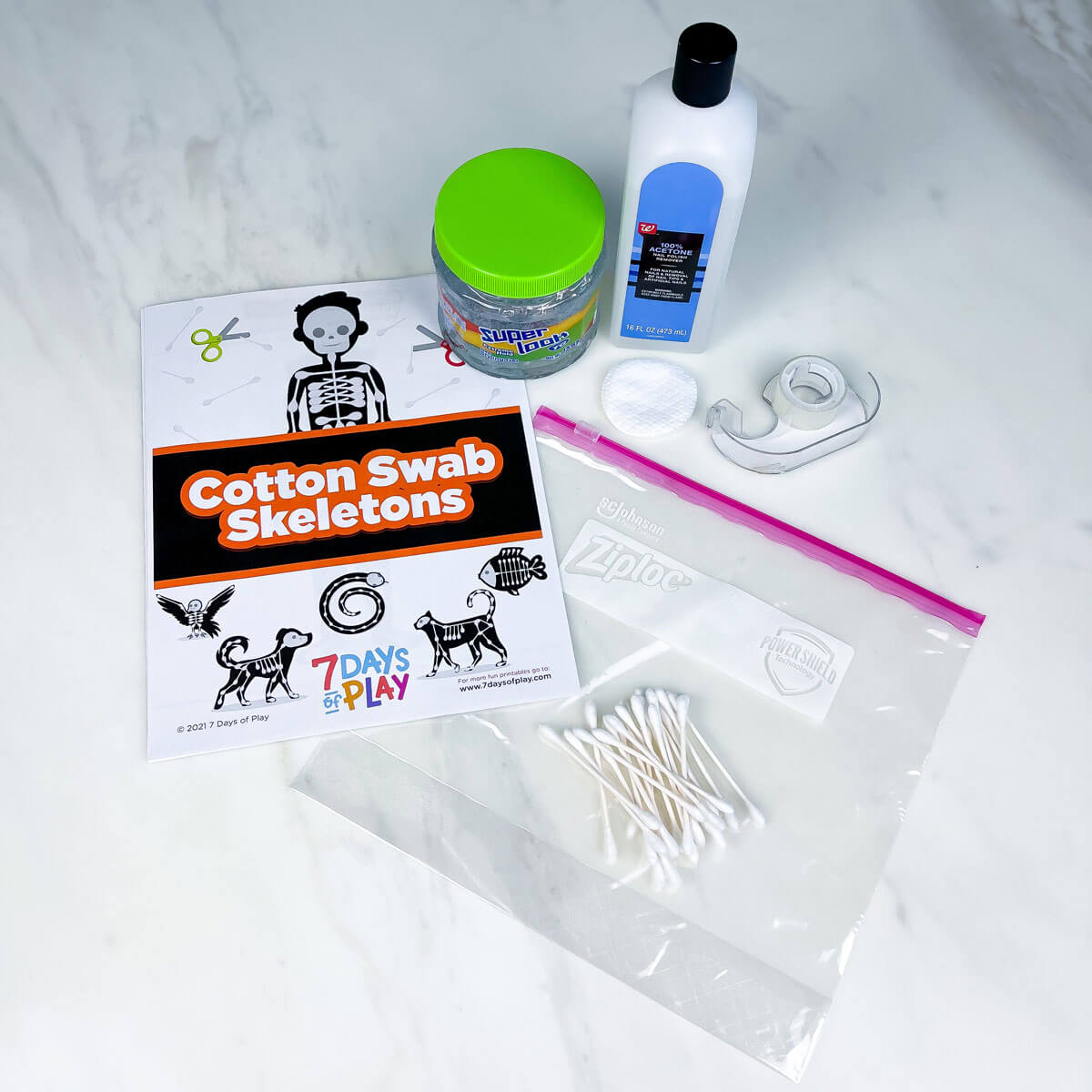 Skeleton Printable Activity Unique Puzzle Using Cotton Swabs 7 Days