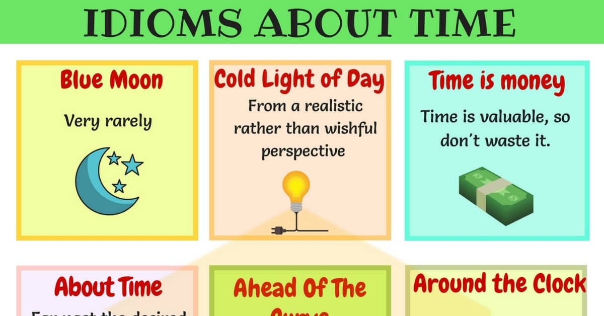 TIME Idioms 40+ Useful Sayings and Idioms about Time • 7ESL