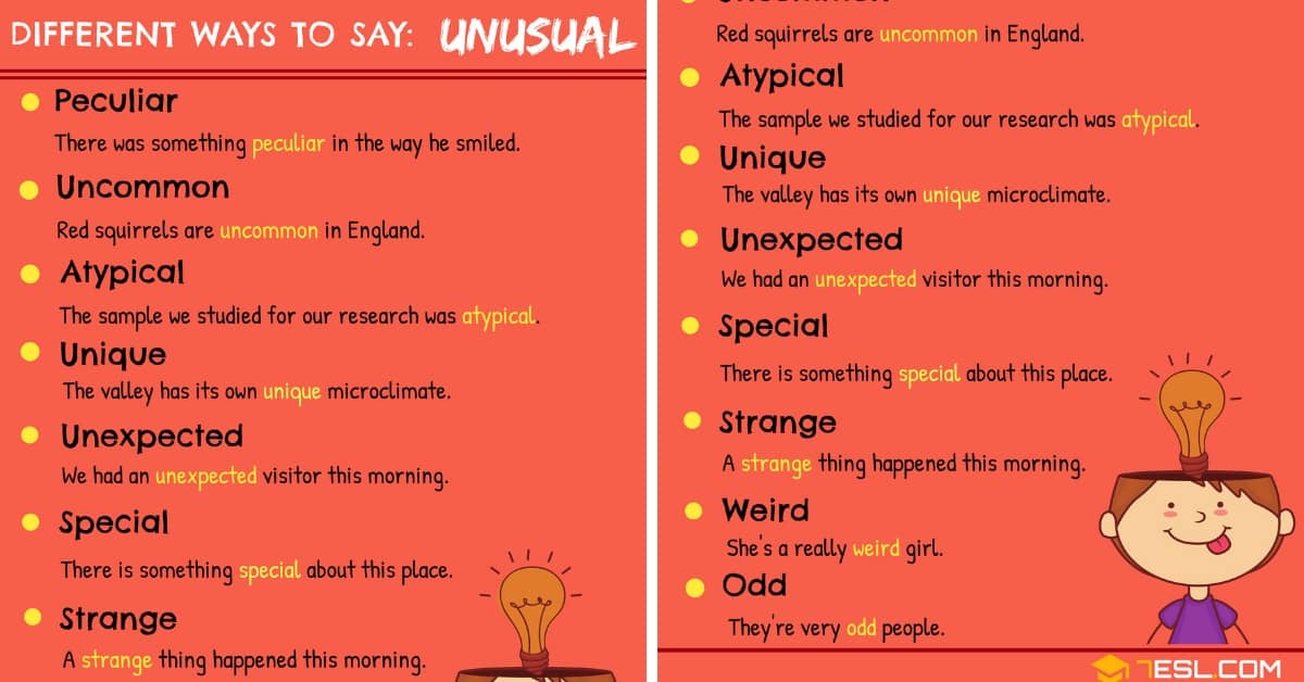 100 Synonyms for "Unusual" with Examples Another Word for “Unusual
